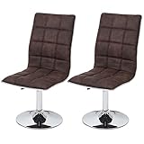 Hauteur de l'assise réglable Mendler 2X Chaise de Salle à Manger HWC-C41, Fauteuil, Tissu - Vintage Marron foncé