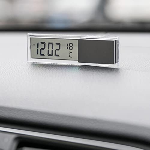 Transparent Car Clock And Thermometer With Fahrenheit 2 In 1, Small Electronic Clock For Dashboard Car Clock, Vehicle Lcd Digital Dashboard Clock Automotive Mini Clock Adhesive (Includes Battery) #TOP6