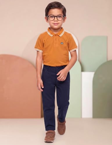 Image of Amazon Brand - Symbol Boys Cotton Rich Solid Polo Tshirt | Collar Tshirts | Half Sleeves | Plain-Regular Fit
