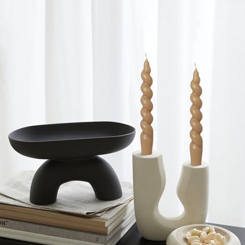 Image of 7.5 Inch Handmade Spiral Candles Brown Smokeless Candlestick Unscented Decorative Twisted Taper Candle for Seasons Holiday Gifts 2 Pcs