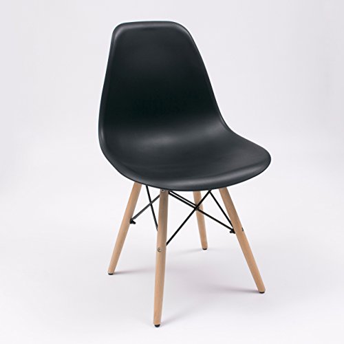 Homely Silla de Cocina/Comedor de diseño nórdico-Scandi, Inspiración Silla Tower (Negro)