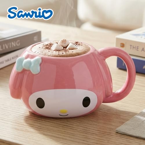 Image of Silver Buffalo Sanrio Hello Kitty and My Melody, 3D Sculpted Mug, 20oz | Hello Kitty and Friends, Ceramic, 0.59 Liters