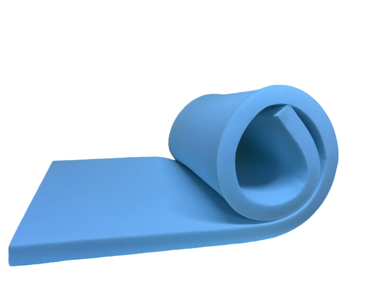 High Density Upholstery Firm Foam Sheet Premium Quality Cut to Any Size for All type Cushioning Bench, Stool, Window Seat Pads, Sofa, Chair Pads Replacement Pet Bed (Blue, 80"x30"x1" Inch)