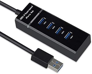 HUAPX 4 Ports USB 3.0 Hub Adapter, USB Splitter Compatible for USB Flash