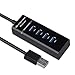 HUAYT 4 Ports USB 3.0 Hub Adapter,USB Splitter Compatible for USB Flash Driver, Laptop,Keyboard,Notebook PC,Mouse,Table,Printer,PS4,Xbox One,MacBook Air/Pro/Mini (0.98FT Extended Cable)