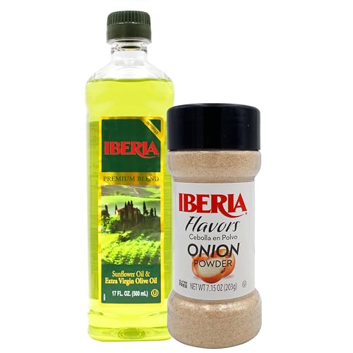 Iberia Aceite de oliva extra virgen y girasol 17 fl oz + polvo de cebolla 7.5 oz