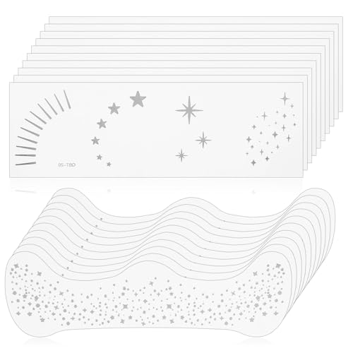 20 tatuaggi con lentiggini, impermeabili, dorati, a forma di stelle dorate, tatuaggi temporanei per Halloween, carnevale, accessori per feste (argento)