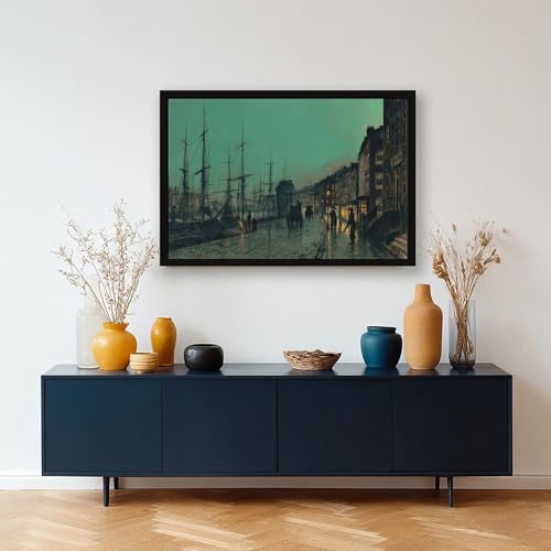 Toile imprimée de la rivière Clyde par Grimshaw - Tableau de maître avec cadre suspendu - 5