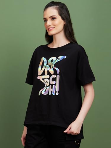 Image of Globus Women White Printed Boxy Fit Casual T-shirt-3638274001