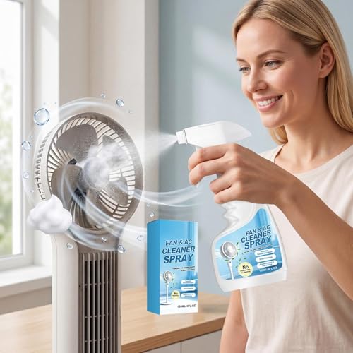 Ventilatorreiniger Spray, 120 ml starke einfache Reinigungsflüssigkeit- Klimaanlagenreiniger Spray Flüssigkeit, Für Innenbereich Zuhause Wohnzimmer Schlafzimmer Badezimmer Küche Wohnung Fami-9