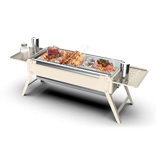 Portable Charcoal Grill Foldable Grill, Small Grills Outdoor Cooking For Travel， Camping Smoker Bbq Grill， Stainless Steel Table Top Grill Charcoal For Outdoor Cooking,Camping,Backyard Barbecue #TOP14