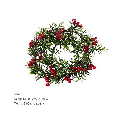 NOLITOY 2pcs Artificial Red Berry Rattan Hanging Decoration for Christmas Faux Rattan Realistic Texture for Holiday Decor and Crafting and Bendable Festival Prop