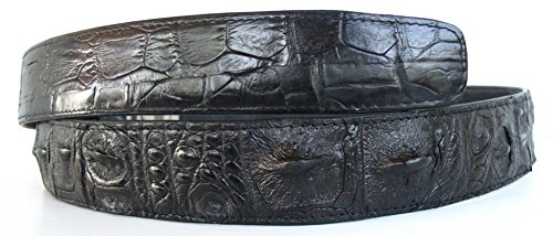 Genuine Real Backbone Crocodile Skin Leather Men's Black Belt 48"4