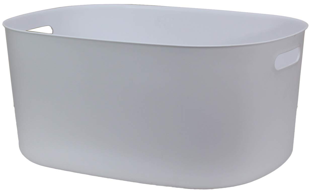 Muddy Hands Plastic Storage Box Home Kitchen Bedroom Bathroom Office Stackable Basket Container (3, 12 Litre White)