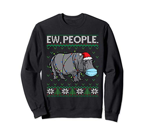 Ew People Ippopotamo | Natale di ippopotamo Hippo Christmas Felpa