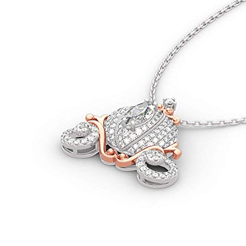 Jeulia "Cinderella's Dream" Pumpkin Carriage Sterling Silver Necklace Gift for Women Engagement Wedding Promise or Birthday3