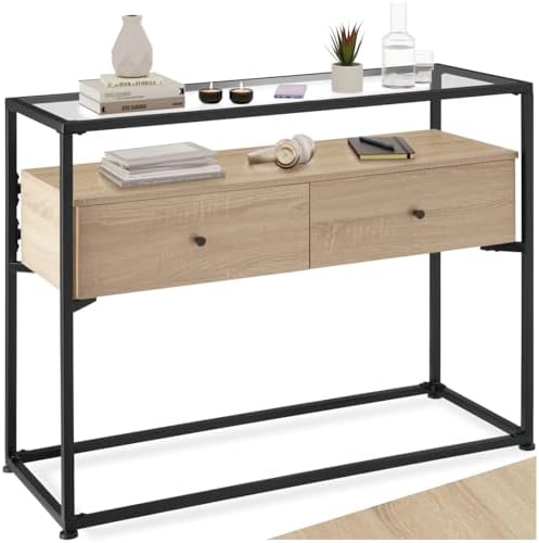 tectake® Aparador Estilo Industrial, Madera y Acero, 2 Cajones Gr...