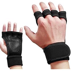 Guantes Para Coger Pesas Skevic Guantes Gimnasio Hombre y Mujer - Guantes de Gym para Levantamiento de Pesas, Barra Dominadas, Crossfit, Calistenia, etc. Guantes Fitness Transpirable y Antideslizante con Muñequeras Gym