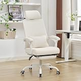 Mueinxiei Mesh Ergonomic Office Chair with Footrest, Desk Chair with Adjustable Lumbar Support & Headrest, High Back Computer Task Chair with Lumabr Pillow, 360 Swivel Home Office Desk Chair