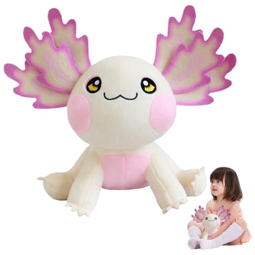 Peluche Axolotl blanche de qualité supérieure en coton doux pour des câlins durables