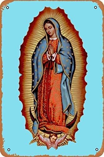 Vintage Tin Metal Sign Virgin Virgen Maria De Guadalupe Retro Wall Art Decor Vintage Tin Metal Sign Virgin Virgen Maria De Guadalupe Retro Wall Art Decor