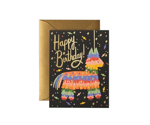 RIFLE PAPER CO. Birthday Cards Boxed Set of 12 | Lets Your Thoughtful Handwritten Note Take Center Stage (Artisanally Crafted in the USA, 4.25' L x 5.5' W), Pinata