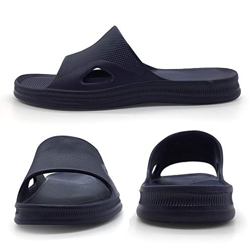 Image of FUNKYMONKEY Men's Shower Slides - Non Slip Quick Drying Sandals for Men - Lightweight Pool Beach Bathroom Slippers Indoor Outdoor