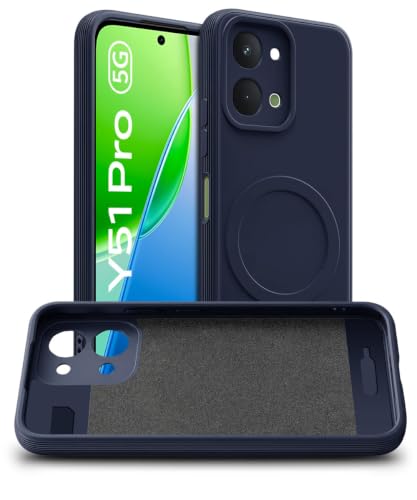 Image of WOW IMAGINE Back Case Cover for iQOO Z11x | Vivo T5x 5G | Soft Matte Silicone Case| Slim Fit & Shockproof | Camera Protection Bumper Cover (Blue)