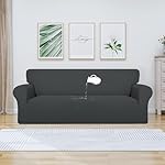 PureFit 100% Dual Waterproof Couch Cover Slipcovers for Couches and Sofas - Stretch Non Slip Fleece Sofa Covers Washable, Leakproof Furniture Protector for Kids, Pets, Dog (Sofa, Dark Gray) - Image 2
