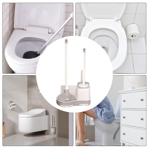 Ensemble brosse et piston pour toilettes brosse de nettoyage et déboucheur WC - 5