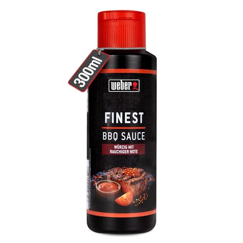 Weber Finest BBQ Sauce 300 ml - Rauchige Grillsauce für Rind Lamm Geflügel & Schwein - Intensiv würziger BBQ Geschmack - Grill Sauce Vegan glutenfrei laktosefrei ohne Konservierungsstoffe
