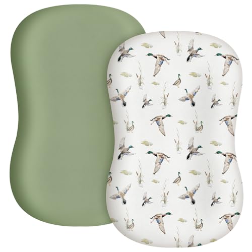 Image of CroBlissful 2 Pack Mallard Duck Baby Lounger Cover Stretchy and Soft Infant Lounger Cover Breathable and Soft Baby Nest Slipcover for Boys Girls