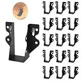 16Pcs 2'x 6' Joist Hanger,Q235B Steel Black Powder Coated Face Mount Joist Hangers ,Hurricane Ties for Rafters,Tie Brackets...