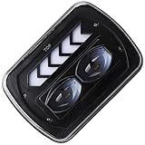 AMUSLESUR IP67防水性能搭載のSUV用LED遠近光大灯 3060LM明るさ良い放熱機能持つ黒色1ペア ヘッドライト 車検対応の車用ヘッドランプして最適な高性能ライト