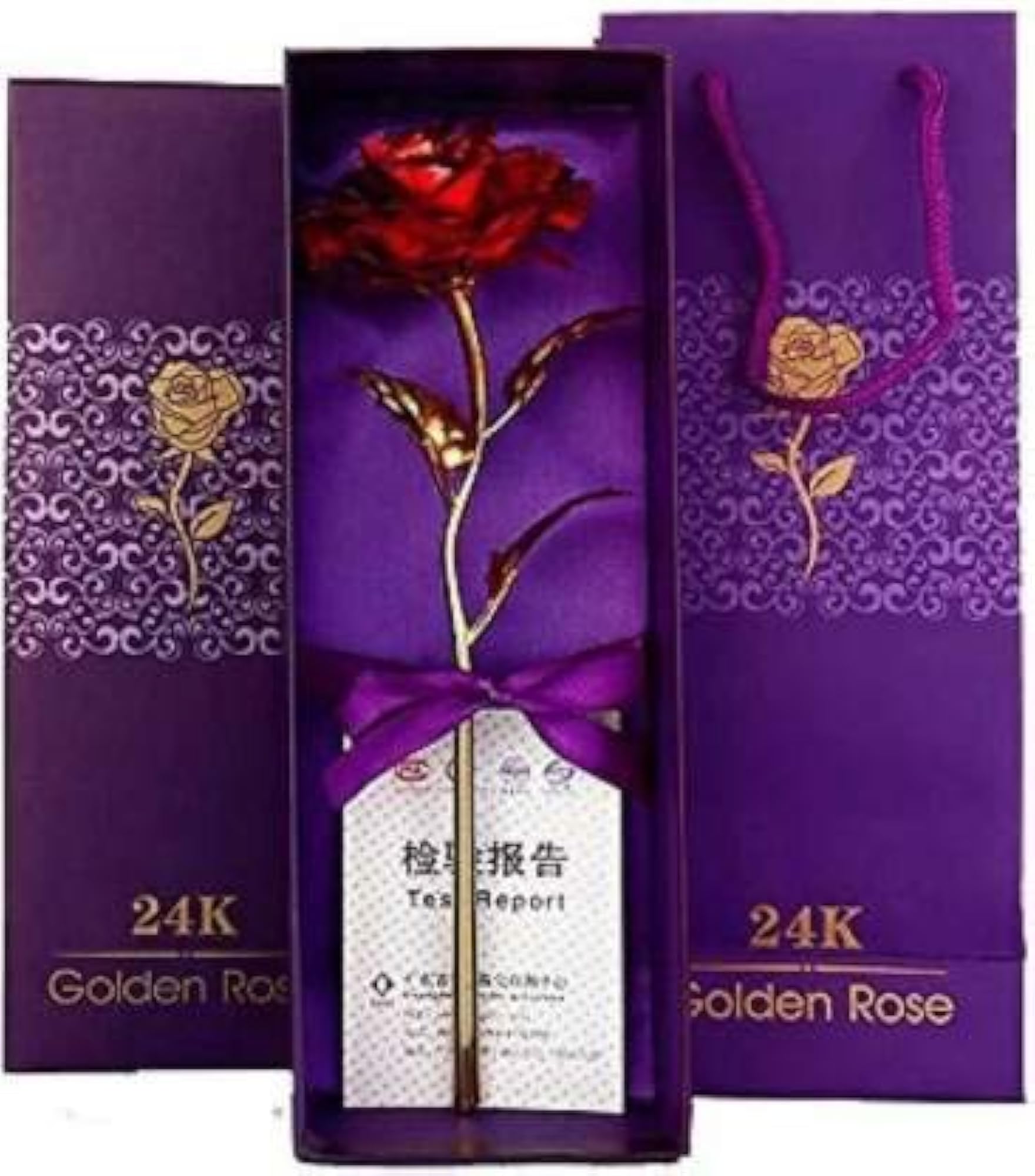 Artificial Flower Gift Set, Pink Heart Box