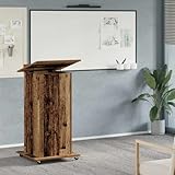 Poids: 26,55 kg INLIFE Podium avec Roue Bois Ancien 55 x 55 x 107 cm Bois d\'ingénierie