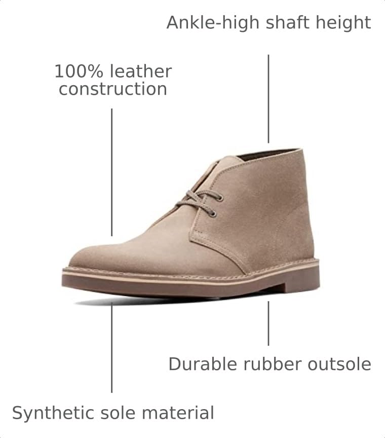 Clarks mens Bushacre 2 Chukka Boot, Taupe Distressed Suede, 8.5 Wide US - image 3