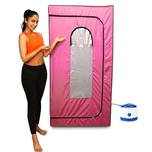 Kawachi Pipe Cabin Full Body Portable Steam Sauna Bath Panchakarma Tharepy Home Steam Spa (Pink)