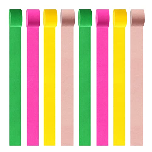 Image of Hawaiian-Themed Pool Party-Decorations Streamers - 8 Rolls Tropical Jungle Aloha Birthday Supplies Bachelorette Crepe Tissue Paper Banners,Summer Beach Baby Shower Backdrop Garland Decor Panduola