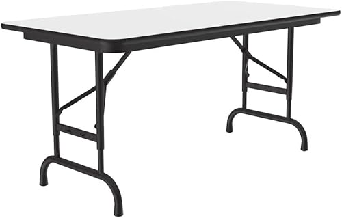 Miniatura 119 de Correll - Mesa plegable de altura ajustable y resistente, parte superior laminada de alta presión, fabricada en Estados Unidos, delantal de acero