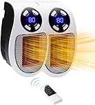 Top Heat Plug-in Heater for Indoor Use, 500W Small Alpha Space Heater, Mini Wall Mounted With Thermostat, Timer, LED Display - As Seen on TV