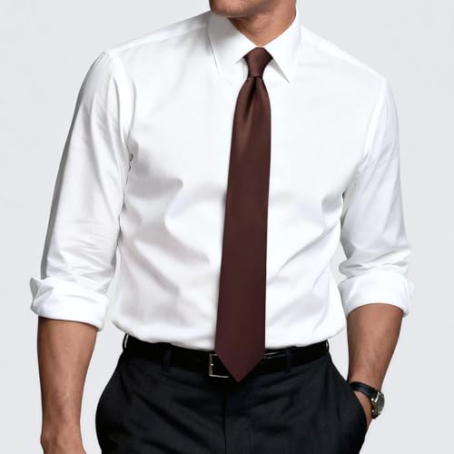 Image of Hi-Tie Men's Extra Long Solid Satin Tie Set 63 Inch /70 Inch Formal Necktie