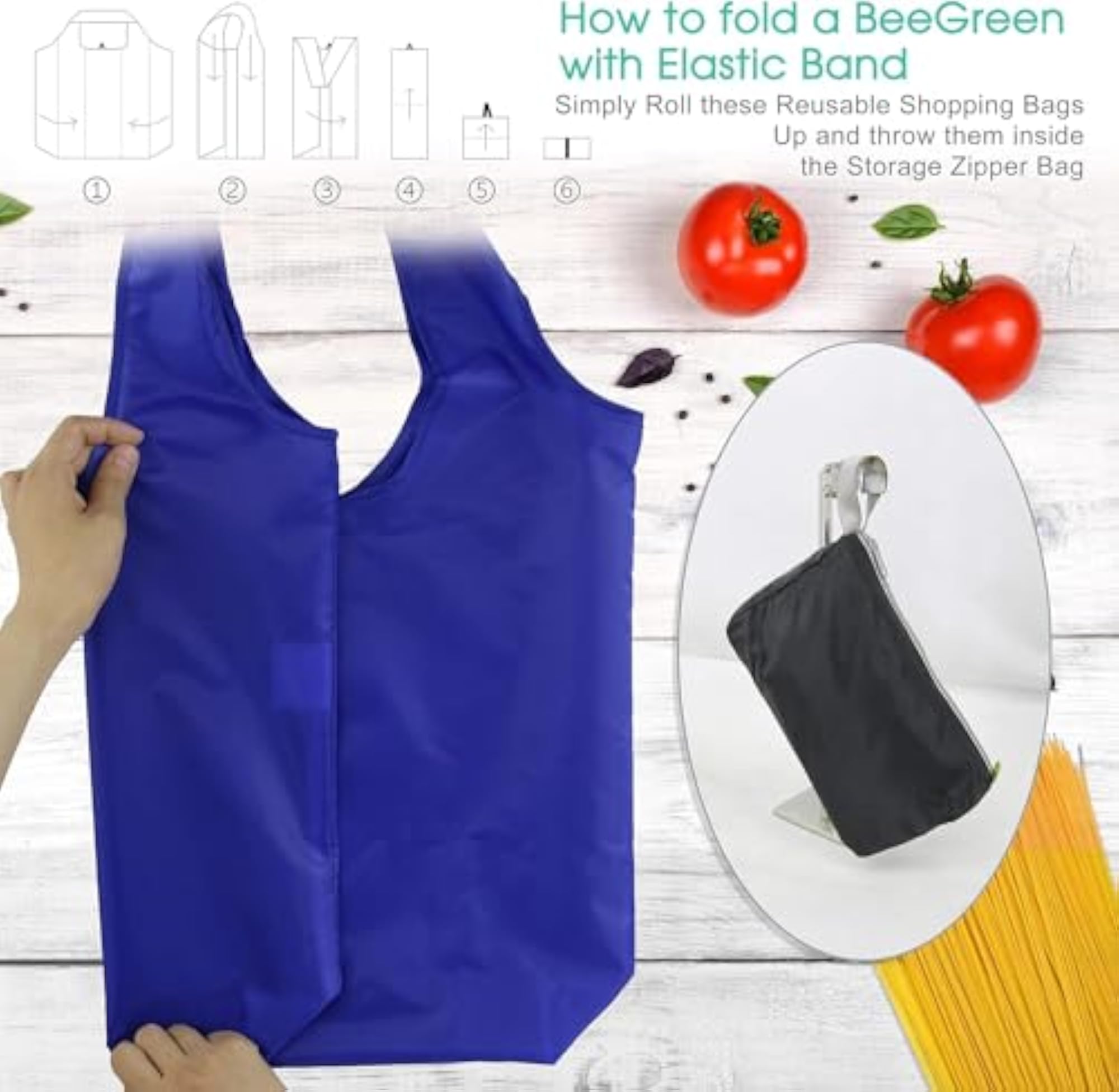 Reusable Grocery Bags, Foldable Shopping Bags