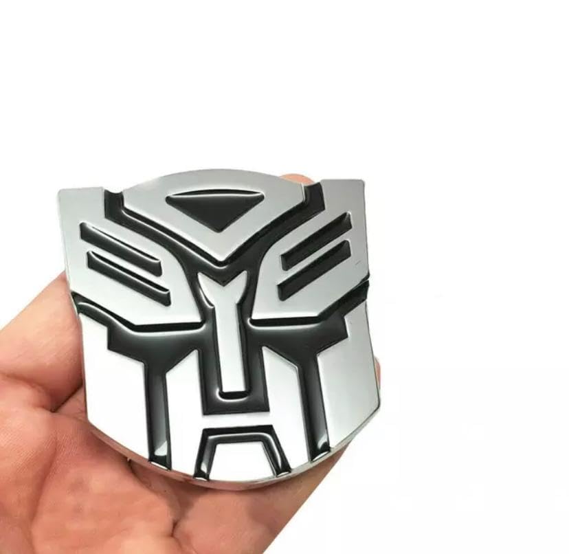 Image of Chrome Black Trans Former Small Logo Metal Emblems for Car & Bike Car Auto Accessories 3D Badge Auto Racing Sport Sticker Grand Tourer Decal..