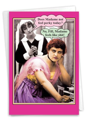 NobleWorks -1 Get Well Greeting Card with Envelope (4.63 x 6.75 Inch) - Feels Like 0412