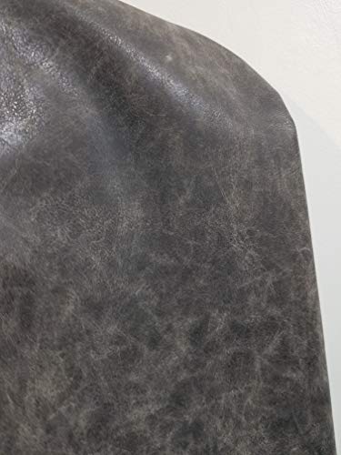 NAT Leathers The Yard - Tela de piel sintética vegana de 61 x 137 cm, 0,9 mm, tapicería de vinilo suave y suave, 24 x 54 pulgadas (2/3 de yarda), color gris