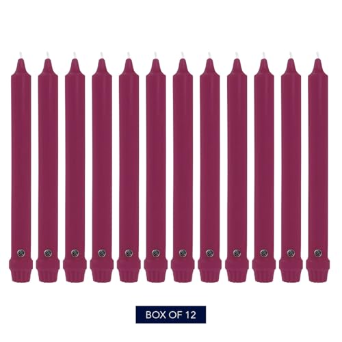 Image of Colonial Candle Classic Tapers, 8-Inch, Mulberry - Pack of 12
