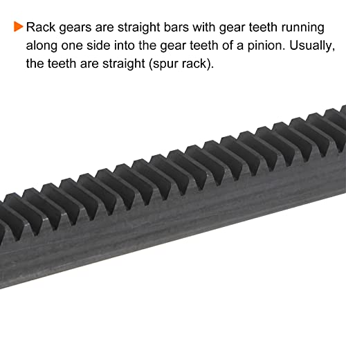 Image of uxcell Steel Gear Rack, 2 Pcs 1Mod 500mm x 10mm x 10mm Total 3.3 ft Heavy Duty Straight Linear Spur Rack for Machines Automotive