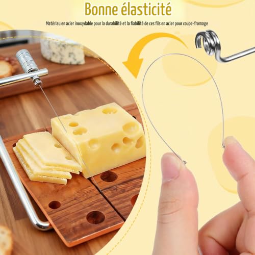 NOLITOY Lot De 10 Fils De Rechange Pour Trancheuse À Fromage Fil De Coupe En Acier Inoxydable Pour Trancher Fromage Et Jambon Compatible Cuisine 14.00 X 0.50 X 0.10 cm – vue 7