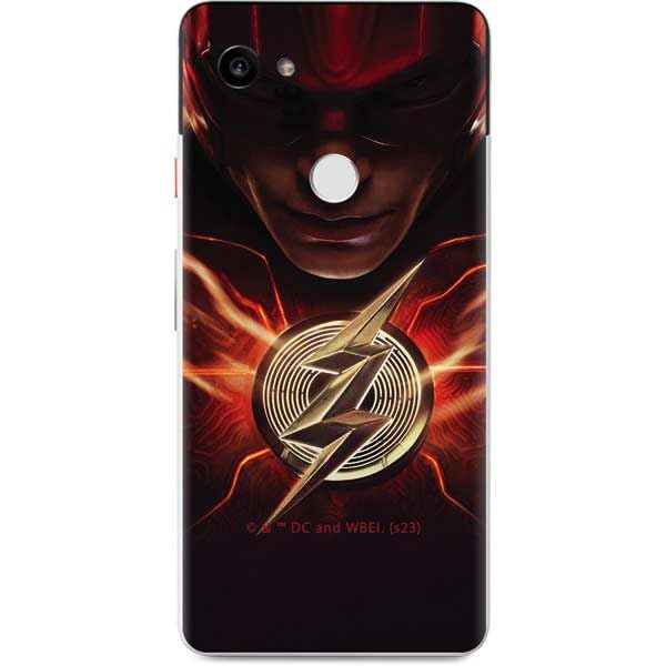 Skinit Decal Phone Skin Compatible with Google Pixel 2 XL - Officially Licensed Warner Bros The Flash Movie: The Flash Poster Design